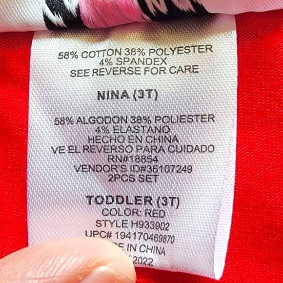 Toddler Girl Christmas Outfit Counting Daisies Dress Set Size 3T - Picture 10 of 11